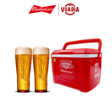 Combo 01 Thùng Đá Budweiser 12L + 02 Ly Budweiser 330ml - QUÀ TẶNG KHÔNG BÁN