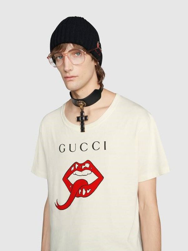gucci shirt mouth