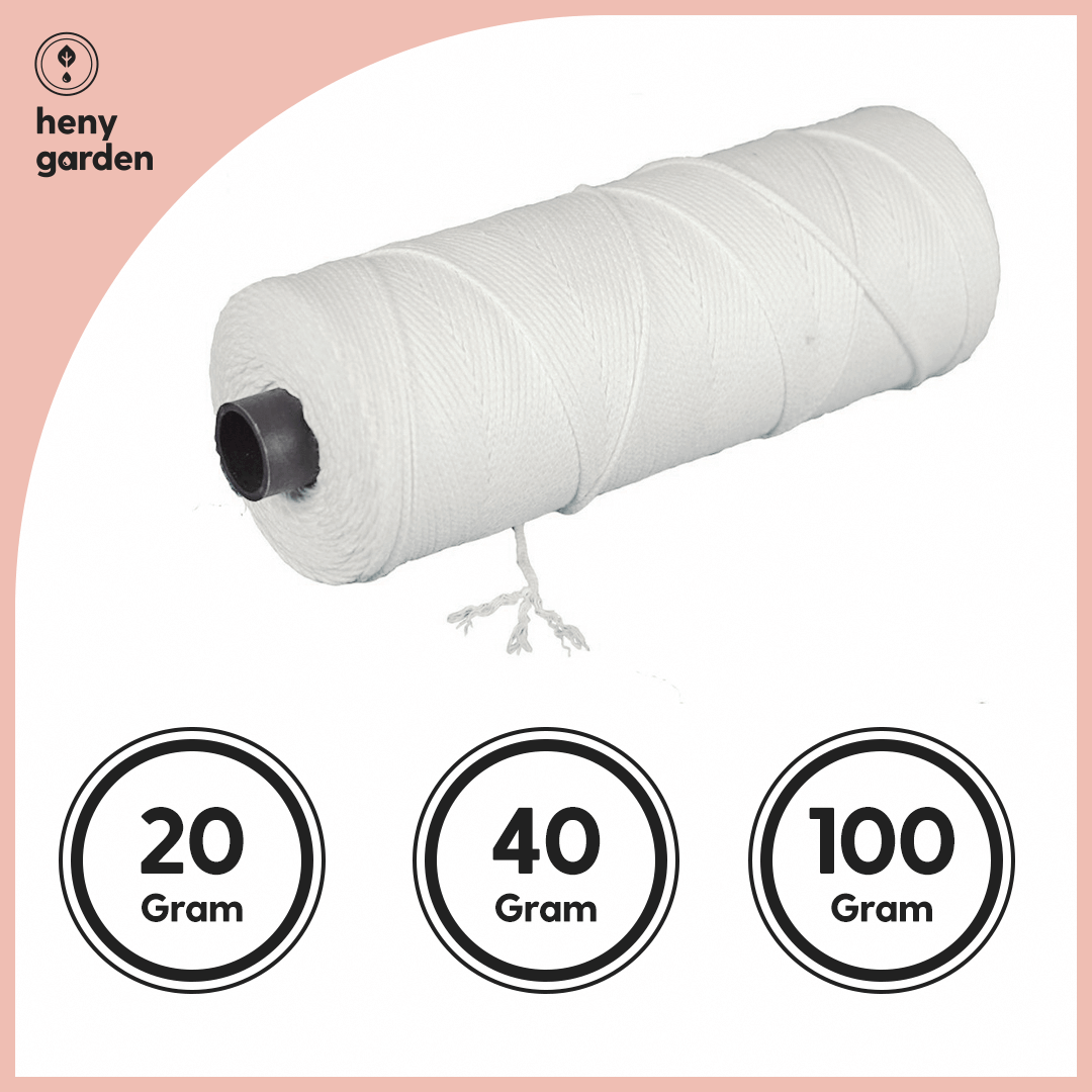 Bấc Nến Cotton Nhúng Sáp + Đế Kẹp HENY GARDEN