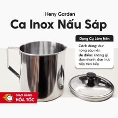 Ca inox 1.3L Rót Sáp Nến HENY GARDEN