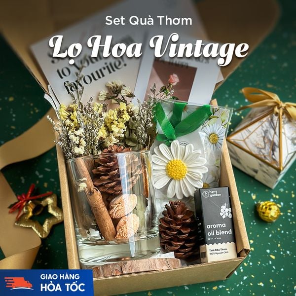 Set Quà Tặng Bộ Khuếch Tán Thơm Phòng Vintage HENY GARDEN