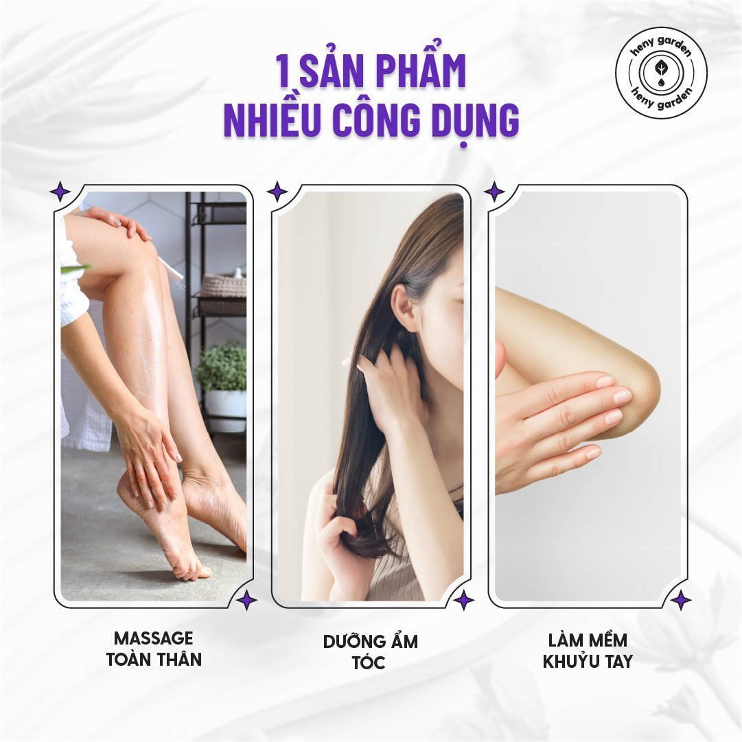 Dầu Massage Body HENY GARDEN Dưỡng Da Từ Thiên Nhiên