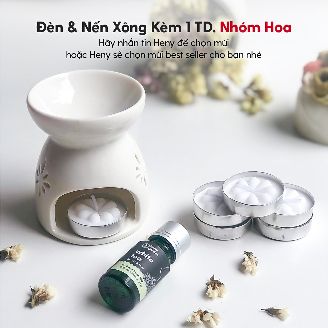 Đèn Xông Tinh Dầu Gốm Bằng Nến Làm Thơm Phòng HENY GARDEN