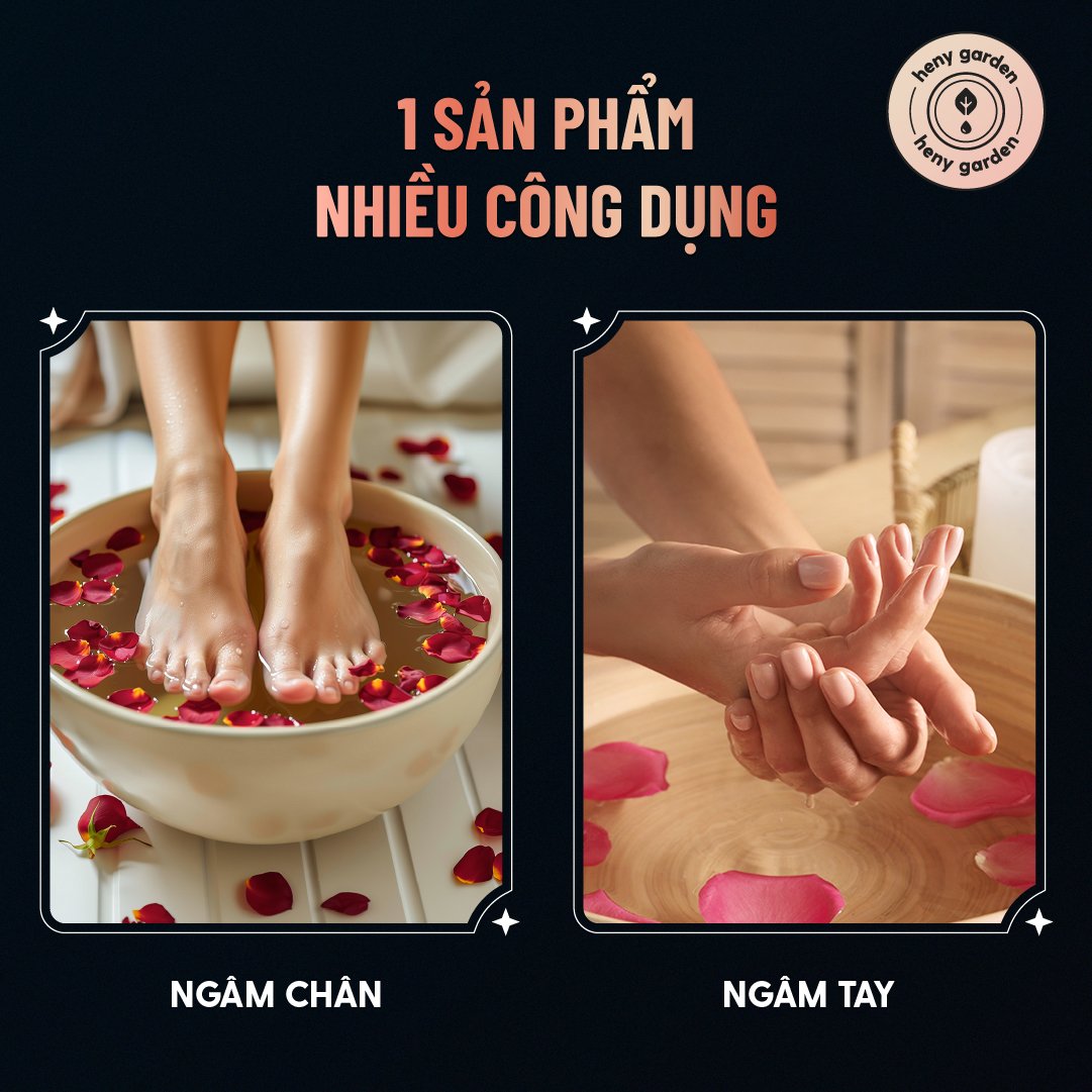 Muối Ngâm Chân Thảo Dược HIMALAYA & HOA HỒNG Bổ Sung Dầu Oliu & Vitamin E Giúp Dưỡng Ẩm Da HENY GARDEN