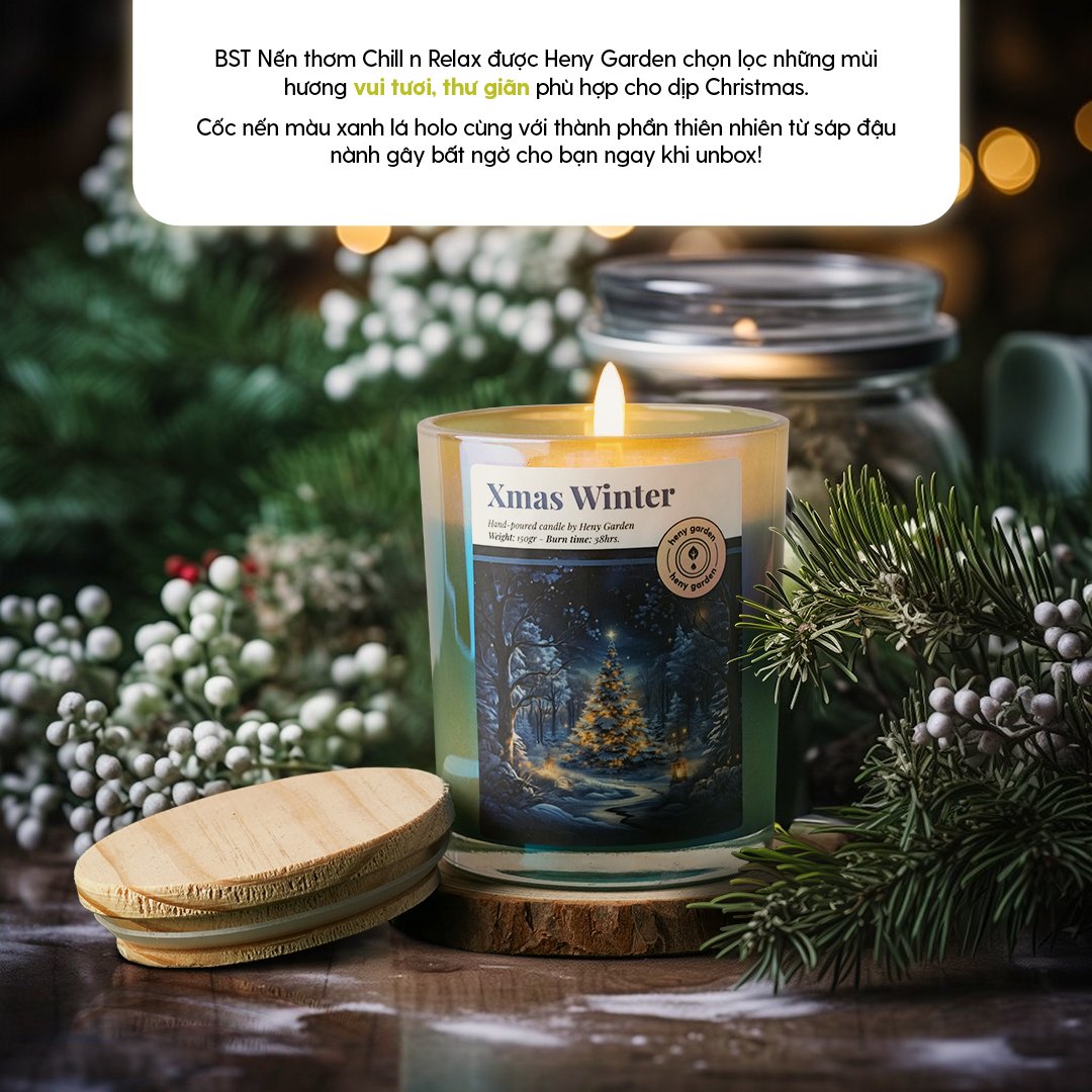 Nến Thơm Giáng Sinh Noel BST Green Xmas HENY GARDEN (Phiên bản giới hạn)