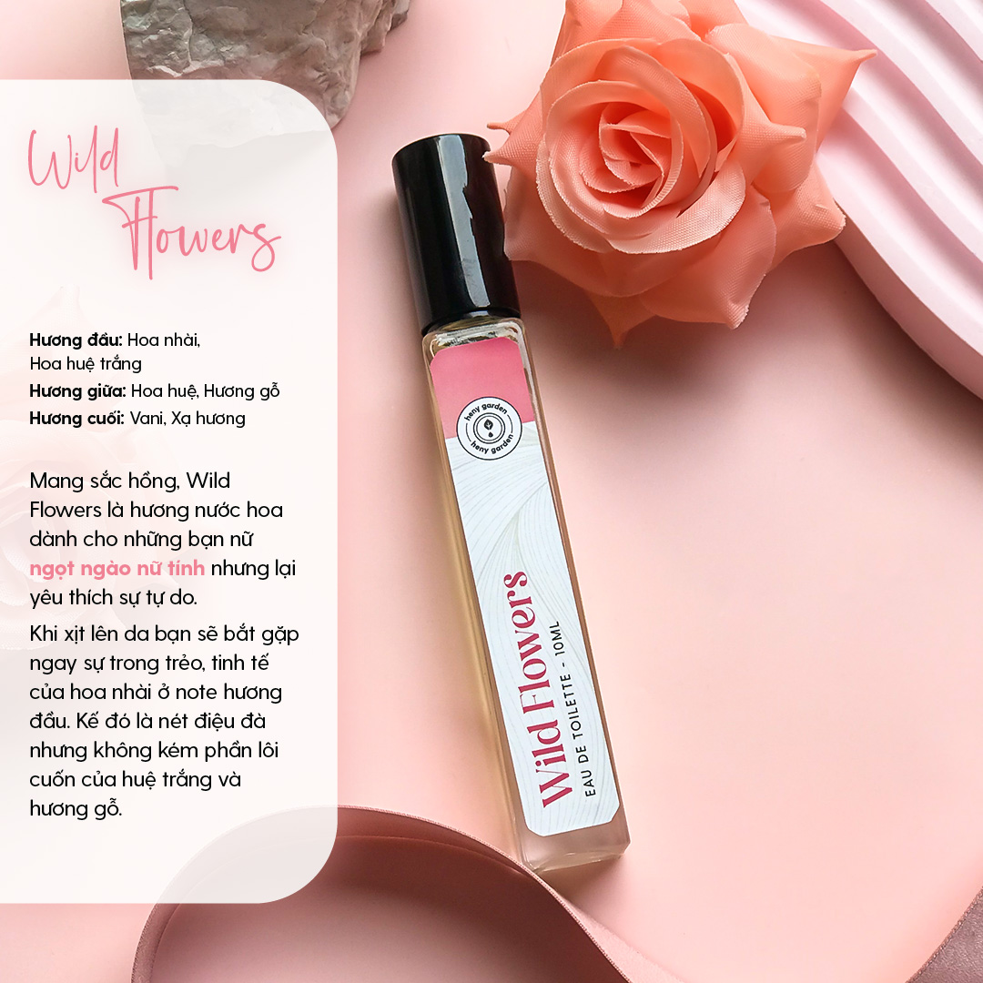 Nước Hoa Dạng Xịt Unisex Heny Garden 10mL - Hấp Dẫn, Thu Hút, Ngọt Ngào, Nữ Tính