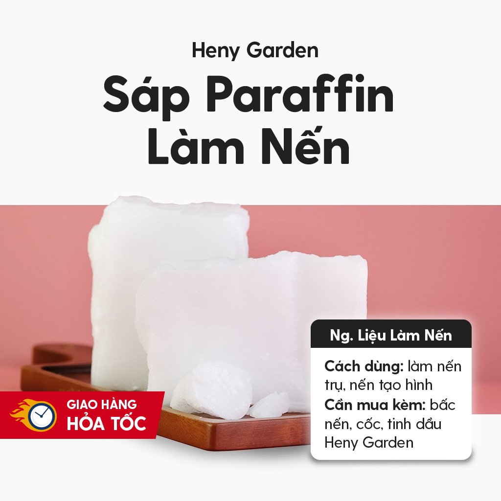 Sáp Paraffin Tinh Luyện Làm Nến PA-62 (Refined Paraffin Wax PA-62) HENY GARDEN