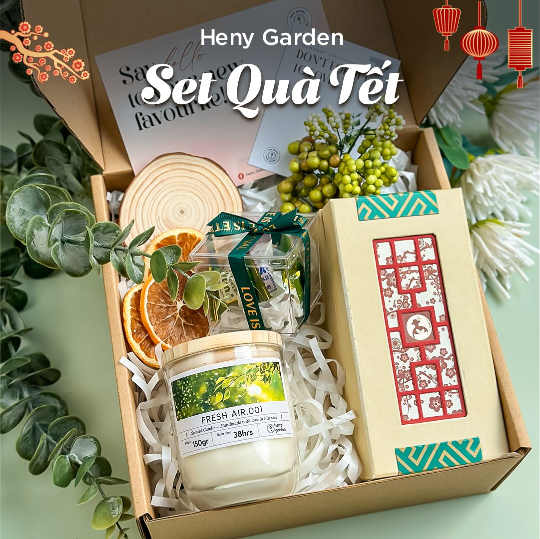 Set Quà Tặng Tết Nến Thơm & Trà Heny Garden