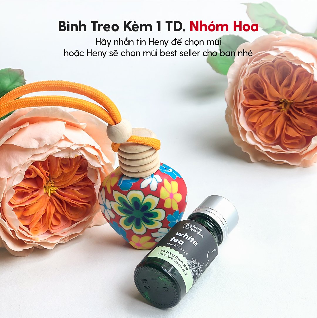 Tinh Dầu Treo Phòng Họa Tiết Bình Gốm Heny Garden