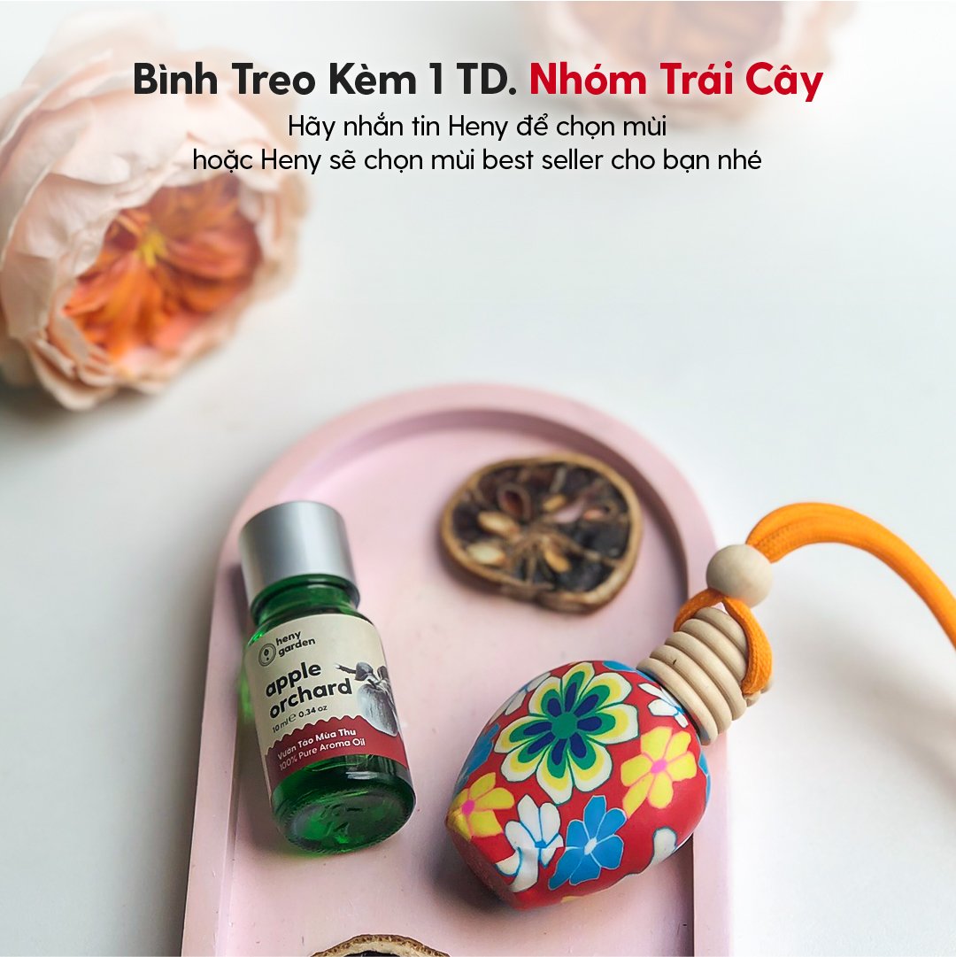 Tinh Dầu Treo Phòng Họa Tiết Bình Gốm Heny Garden