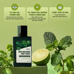Xịt Hôi Chân, Khử Mùi Giày Chiết Xuất Tràm Trà & Nano Bạc HENY GARDEN 50mL Giúp Khử Mùi, Khử Khuẩn Nhanh Chóng