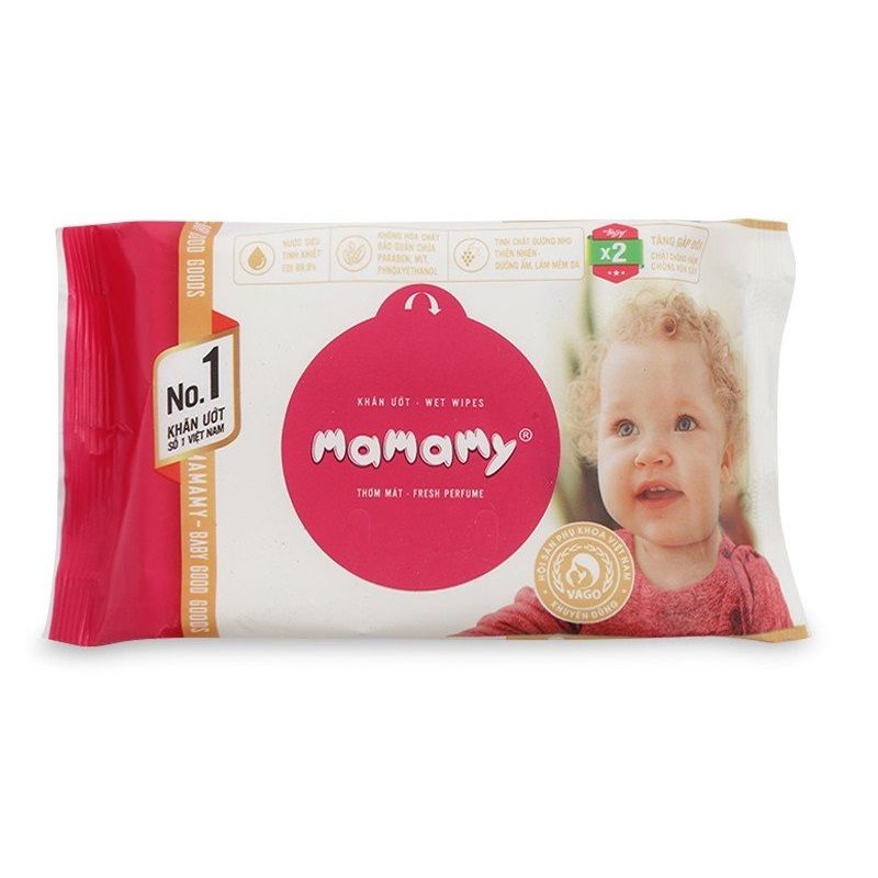  Khắn Ướt - Wet Wipes MaMaMy Thơm Mát - Fresh Perfume 80 Miếng 