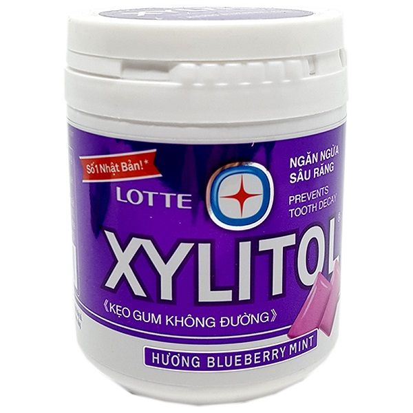  Kẹo Gum Không Đường Lotte Xylitol - Hương Blueberry Mint (Ngăn Ngừa Sâu Răng) (130.5g) 