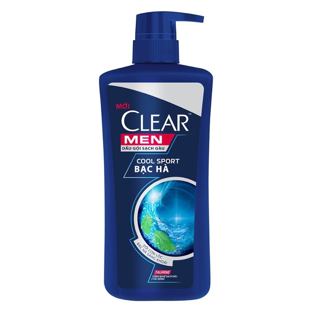  Dầu Gội Clear Men Cool Sport Bạc Hà Mới 900g 