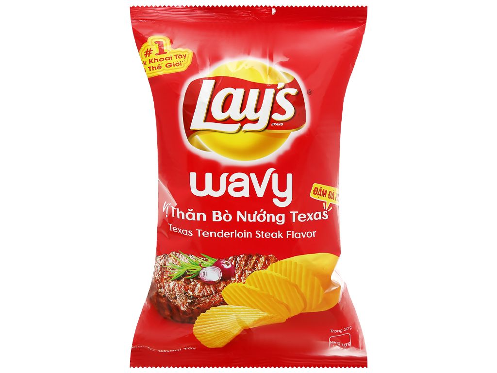  Lays Wavy vị thăn bò nướng Texas 90g*40 