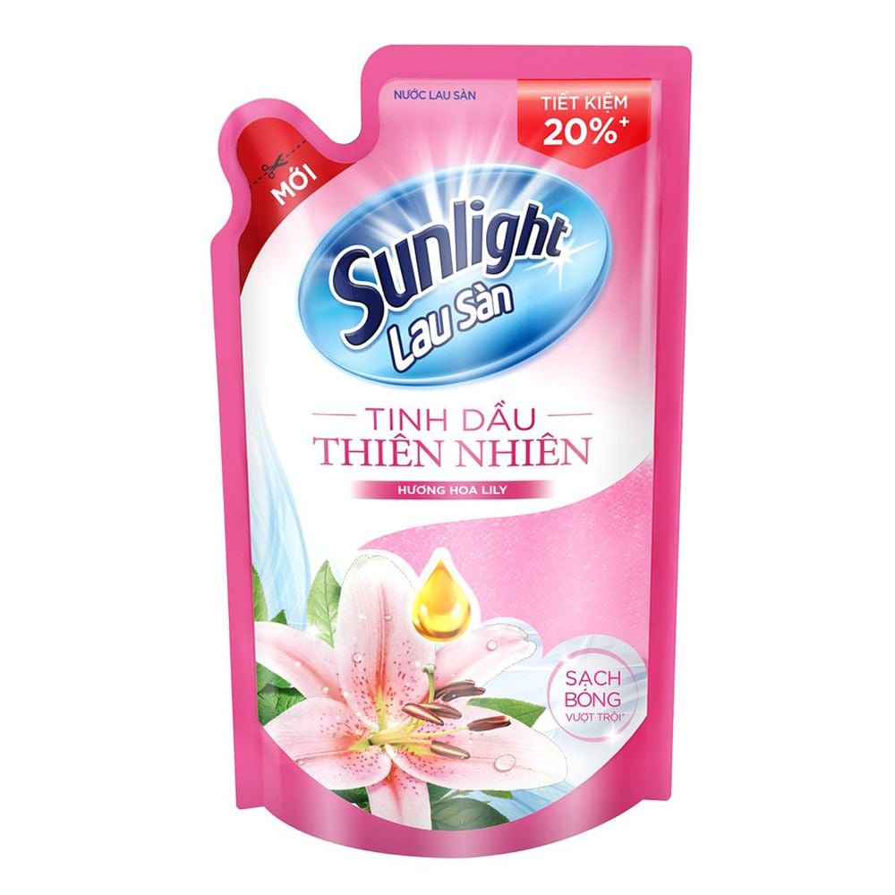  Nước Lau Sàn Sunlight Tinh Dầu Thiên Nhiên Hương Lily Dạng Túi  (997ml) 