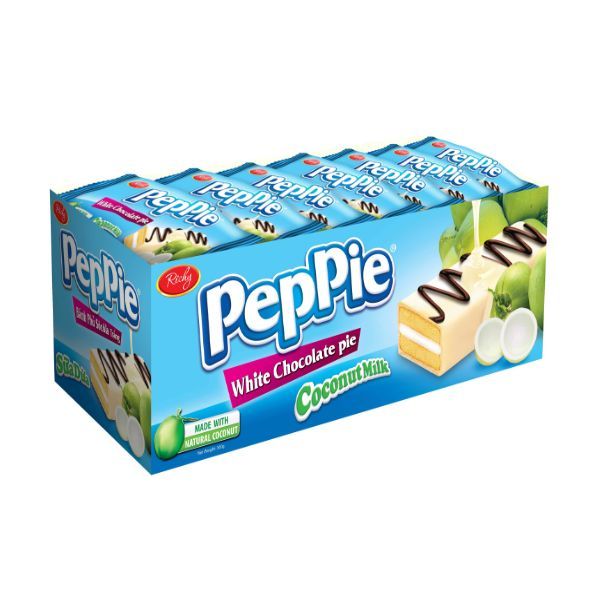  Bánh Phủ Socola Trắng Sữa Dừa PepPie (18g x 20 Gói) 