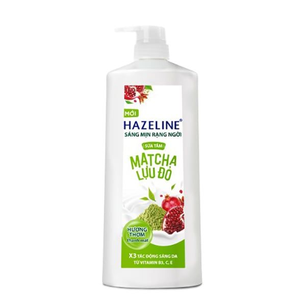  [MỚI] Sữa Tắm Hazeline Chiết Xuất Matcha & Lựu Đỏ Sáng Mịn Rạng Ngời Chai 800G 