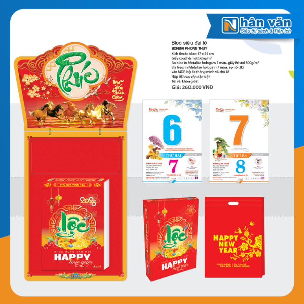 Lịch 2025 Bloc Siêu Đại Lỡ - Bonsai Phong Thủy - BLO06 - 17 x 24 cm