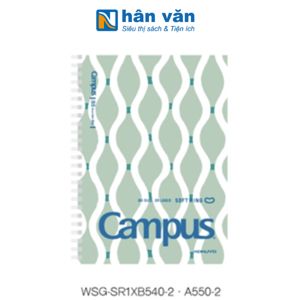 Sổ Gáy Lò Xo Mềm_A5_Lượn Sóng Xanh_WSG-SR1XA550-2 - nhanvan.vn