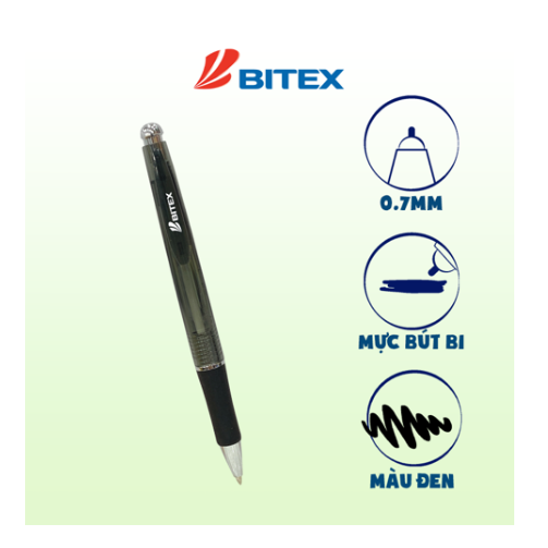  Hộp 20 Cây Bút Bi Mực Đen - 0.7mm - B10 