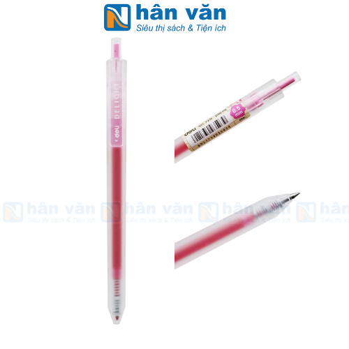  Bút Gel Deli 0.5 mm - EG118-PK - Mực Hồng (1/12/144/1728) 