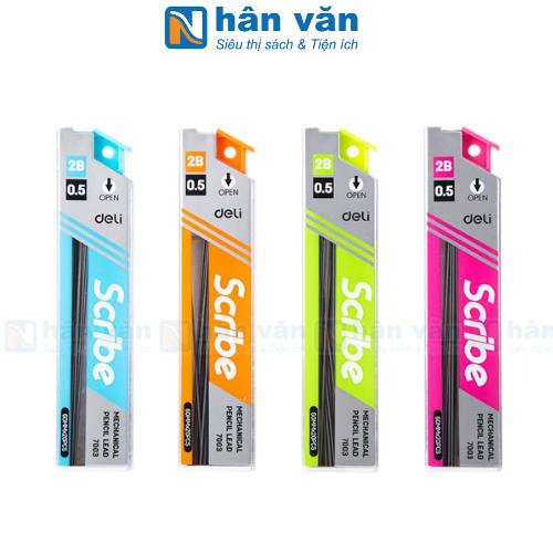  Ruột Chì Deli 2B 0.5mm 7003 (60mm x 20 Ngòi) 