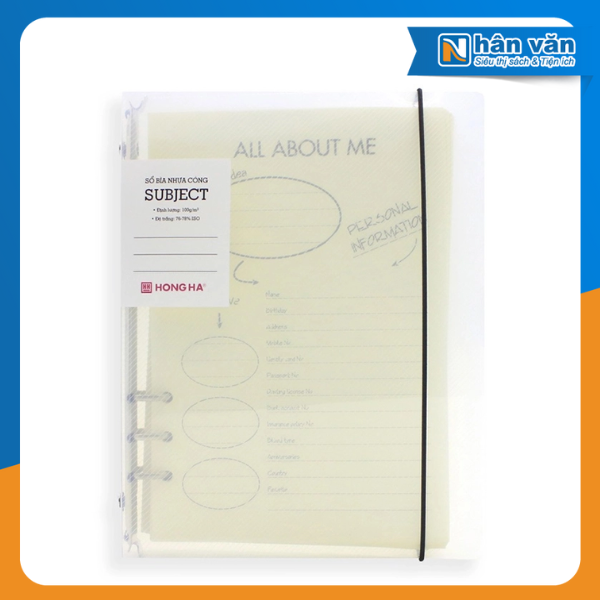  Sổ A5 Bìa Còng Nhựa Trong Hồng Hà Subject 3023 - 200 Trang 100gsm 