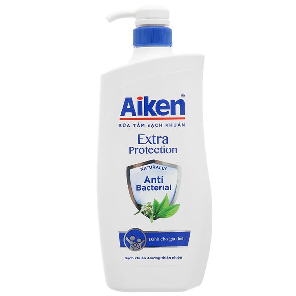  Sữa Tắm Sạch Khuẩn Aiken Extra Protection - Trà Xanh - 850g 