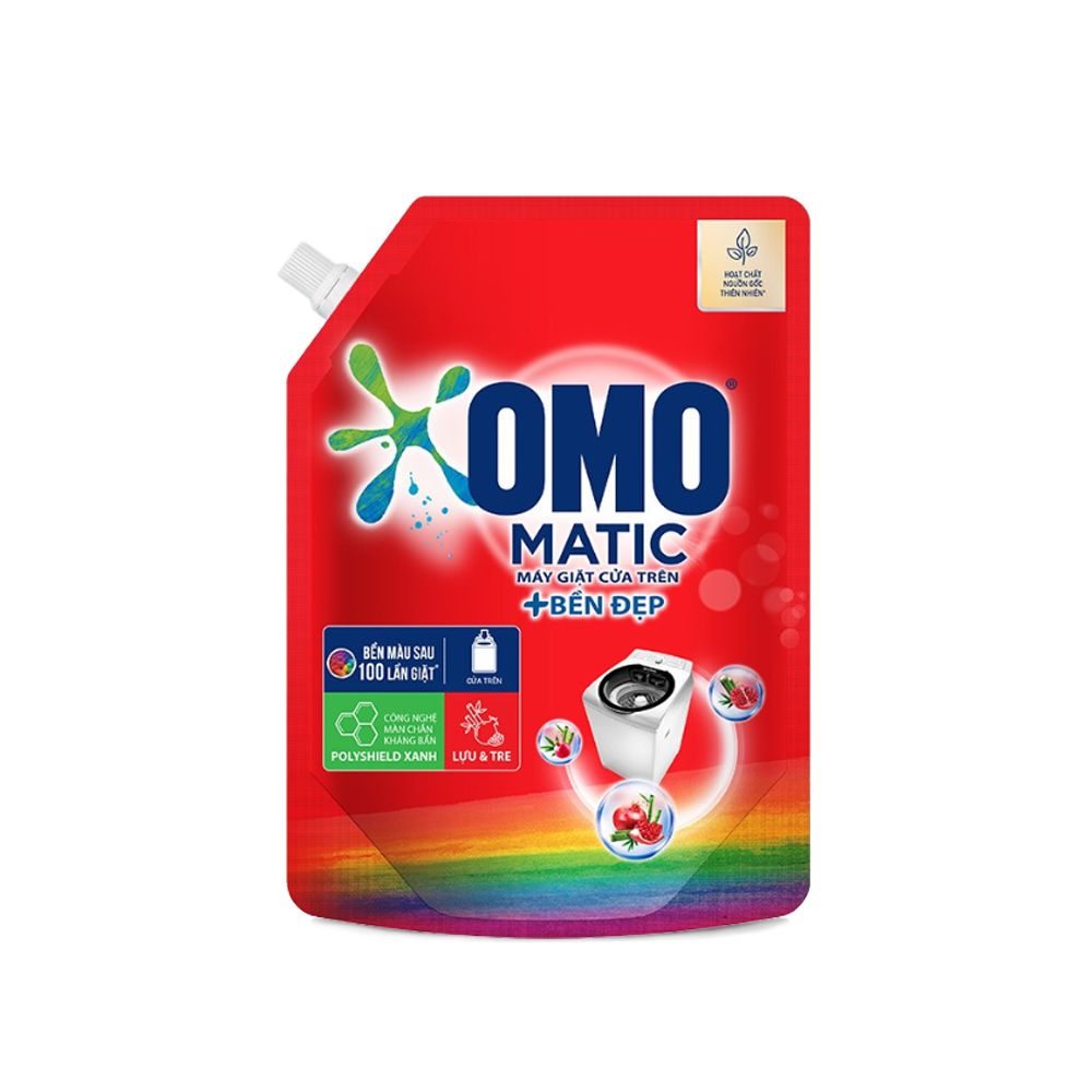  Nước Giặt Omo Matic Lựu Và Tre - Máy Giặt Cửa Trên (Túi 1.9L) 