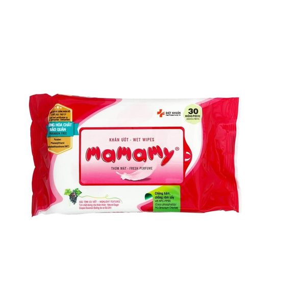 Khăn Ướt Thơm Mát MaMaMy Gói 60 Miếng 