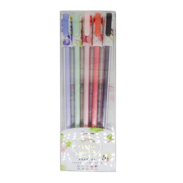Bút Màu Nước 175Y8 (20/480) 0.38 bộ có 5 cây ,5 màu thân trơn , nắp có hình trái cây