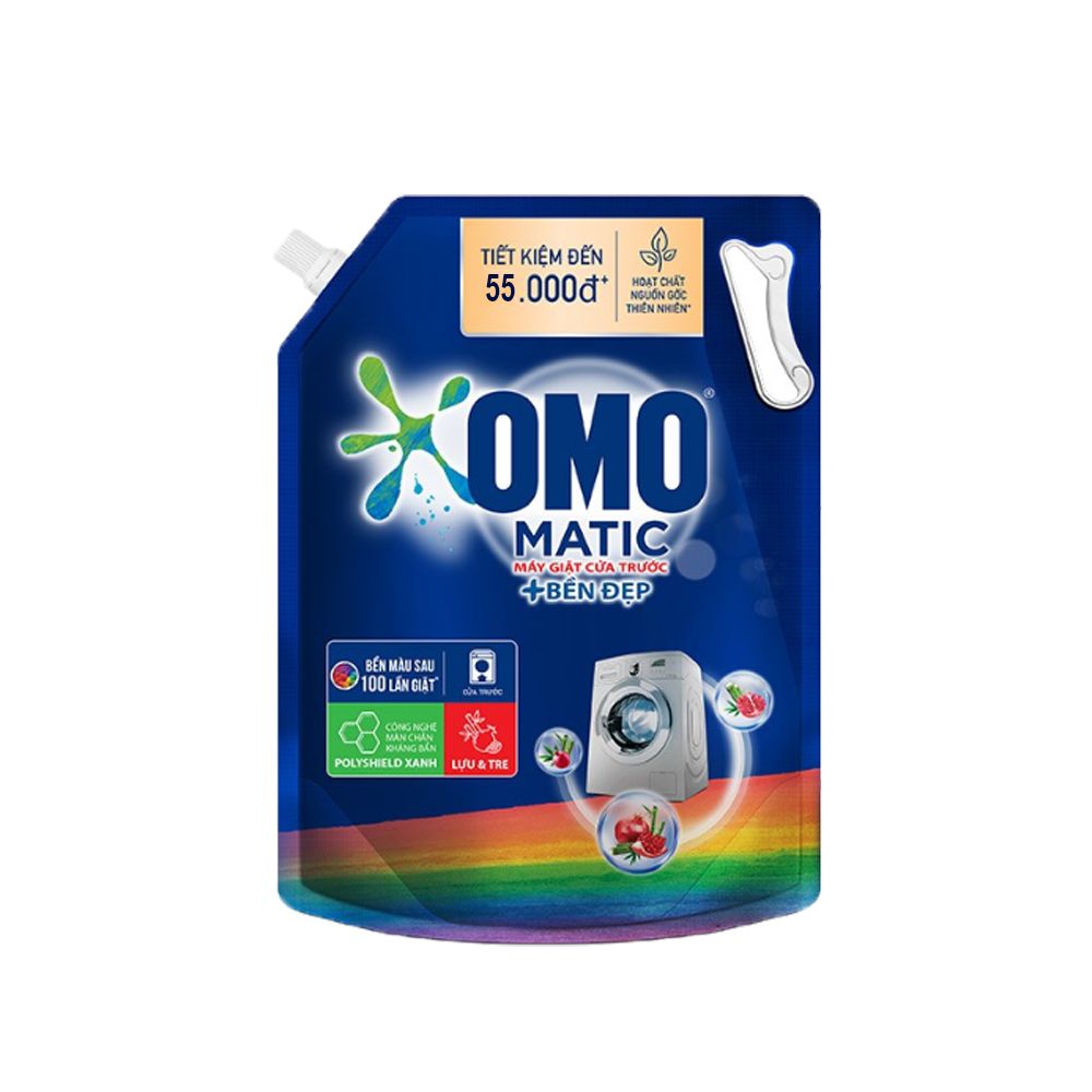  Nước Giặt Omo Matic Lựu Và Tre - Máy Giặt Cửa Trước (Túi 2.8L) 