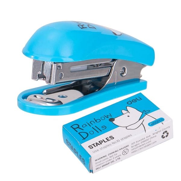  Dập Ghim 10 # mini + Lõi-253 - Xanh Dương 