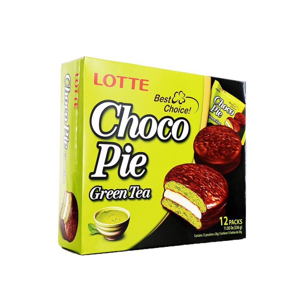  Bánh Lotte Choco Pie Green Tea 12 Pack 336gr 