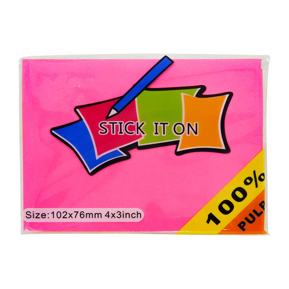  Giấy Ghi Chú 4x3 inch - 5 Màu Dạ Quang - Stick It On 