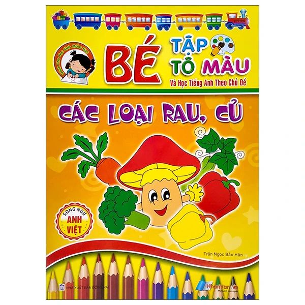  Bé Tập Tô Màu Và Học Tiếng Anh Theo Chủ Đề - Các Loại Rau , Củ 