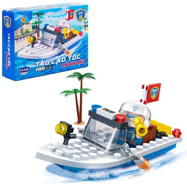  Đồ chơi lắp ráp Tàu cao tốc cảnh sát - Police Speedboat 7019 