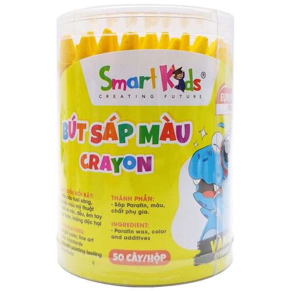  Sáp màu Dino màu đơn/CR12 (50 cây/hộp) Màu vàng 