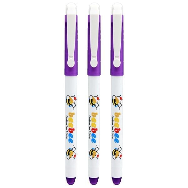  Vỉ 3 Bút Lông Kim 0.3 mm - Thiên Long FL-04/LUCK - Mực Tím 