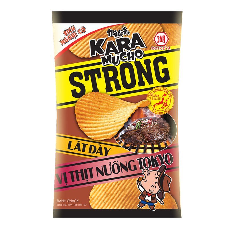  Snack khoai tây Karamucho Strong thịt nướng 80g 