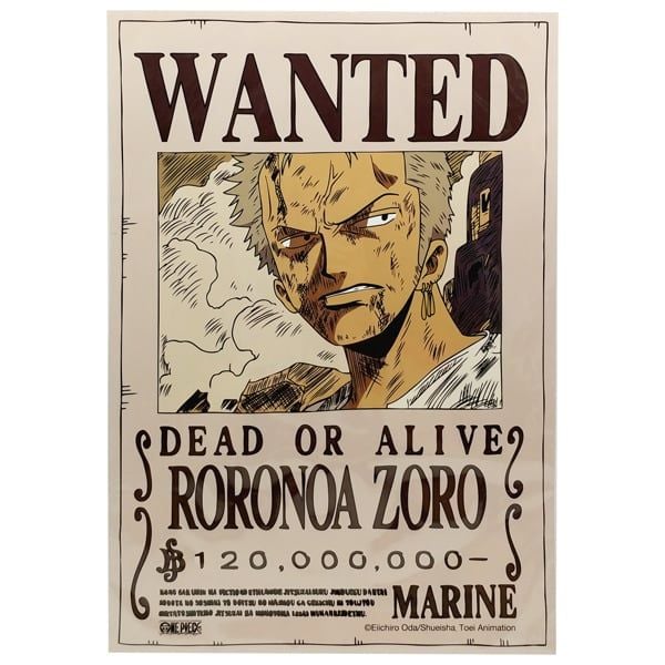 Poster One Piece - Lệnh Truy Nã Zoro