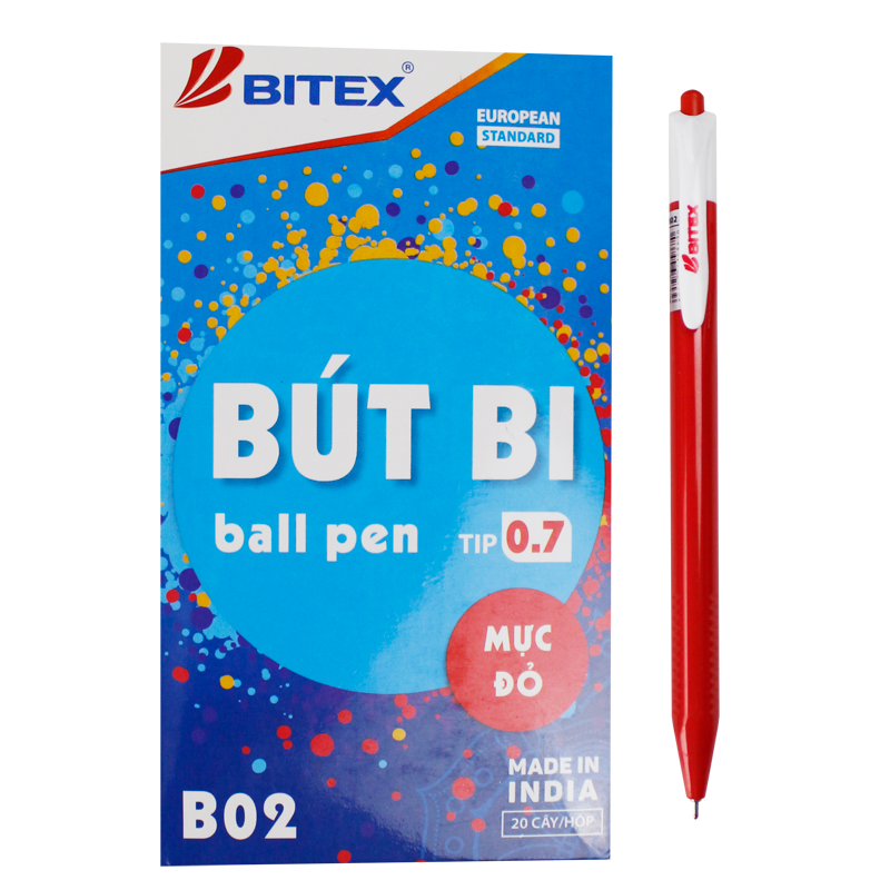  Bút Bi Mực Đỏ - 0.7mm - B02 - Bitex 