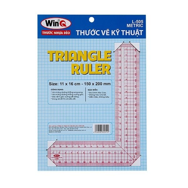  Thước Nhựa Dẻo WinQ Thước Vẽ Kỹ Thuật L-505 Metric 