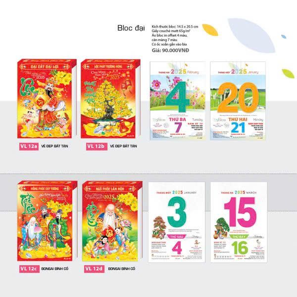 Bloc Lịch Đại 2025 - Thần Tài - 14.5 x 20.5 cm - BLO 12a