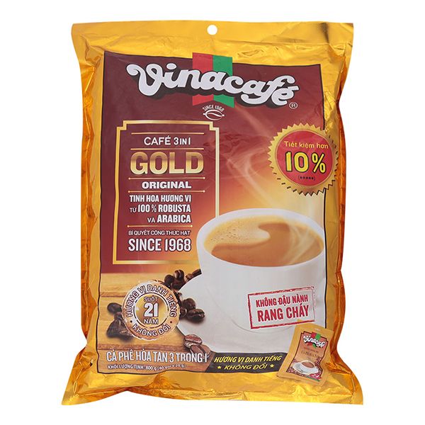  Cafe Hòa Tan 3 In 1 Gold Orinal Vinacafé - Gói 800g - 40 góix20g 