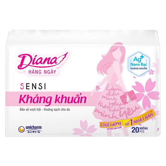 Băng Vệ Sinh Diana Daily Sensi Siêu Thấm Kháng Khuẩn (Gói 20 Miếng)