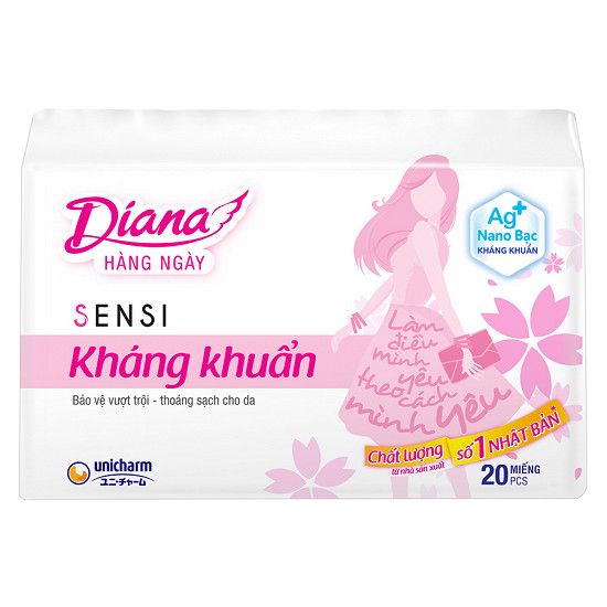  Băng Vệ Sinh Diana Daily Sensi Siêu Thấm Kháng Khuẩn (Gói 20 Miếng) 