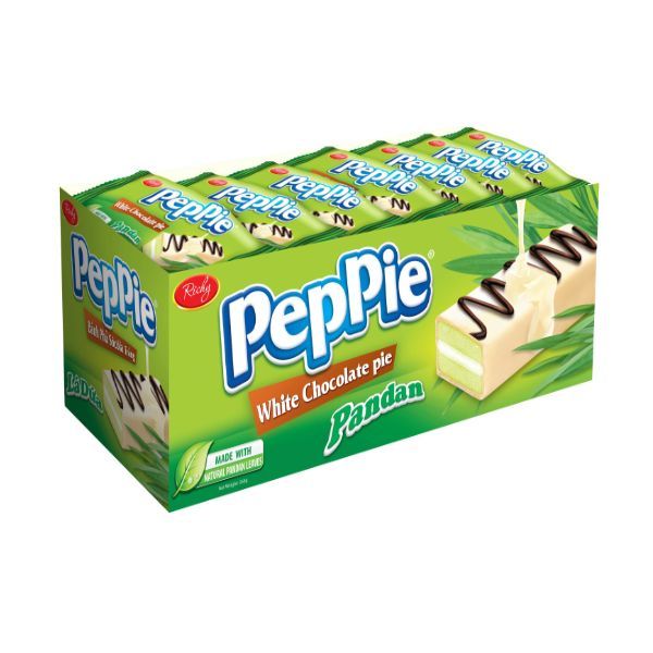  Bánh Phủ Socola Trắng Lá Dứa  PepPie (18g x 20 Gói) 