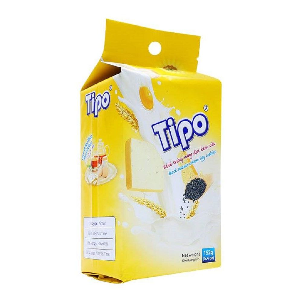  Bánh Trứng Tipo Vừng Đen Kem Sữa 152g 